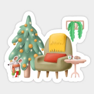 Christmas Holiday Gifts Mouse Sticker